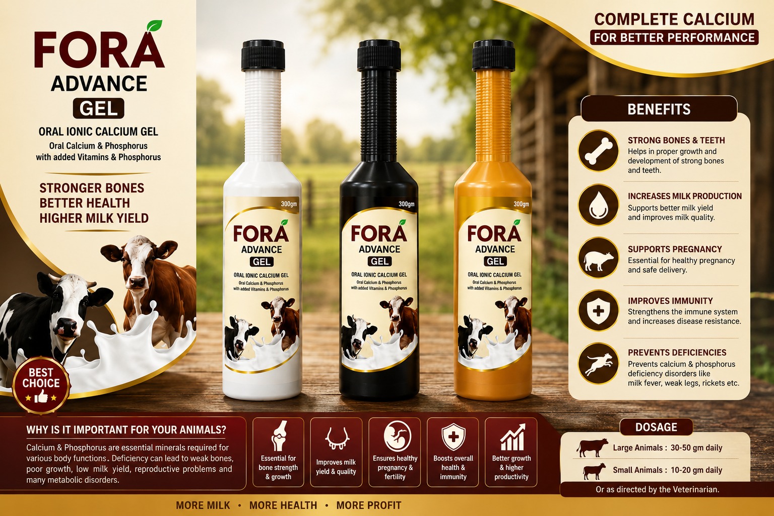 Fora Advance Gel — Complete Calcium Marketing Banner