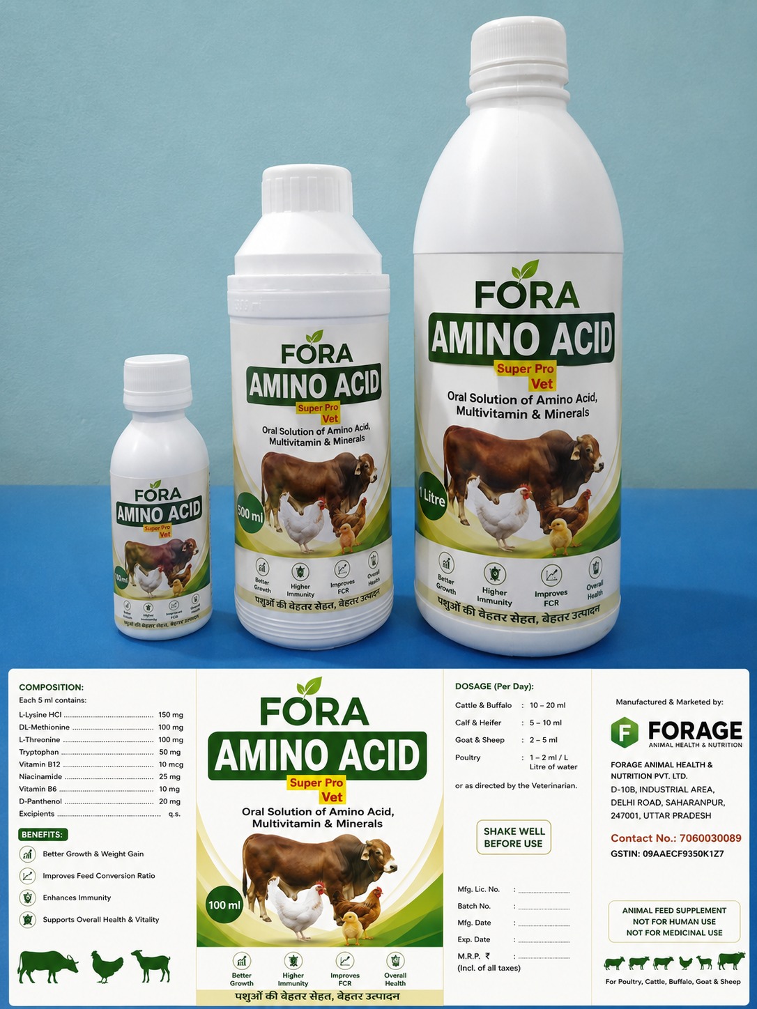 Fora Amino Acid Super Pro Vet — Oral Amino Acid + Multivitamin & Minerals