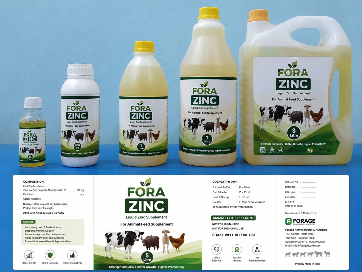 Fora Zinc — Liquid Zinc Feed Supplement (Full Pack Range)